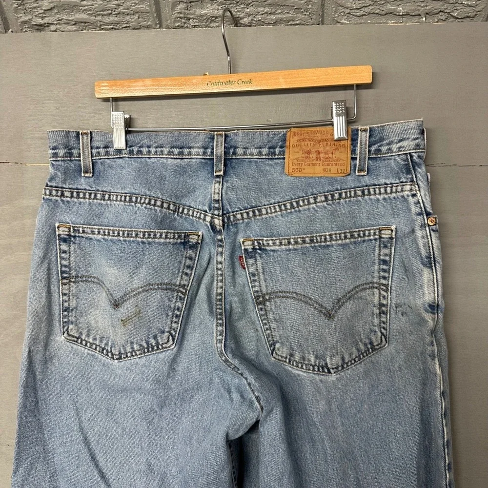 Levi Strauss 560 Mens Jeans W38‎ L32 Loose Fit Tapered Leg Light Wash Denim